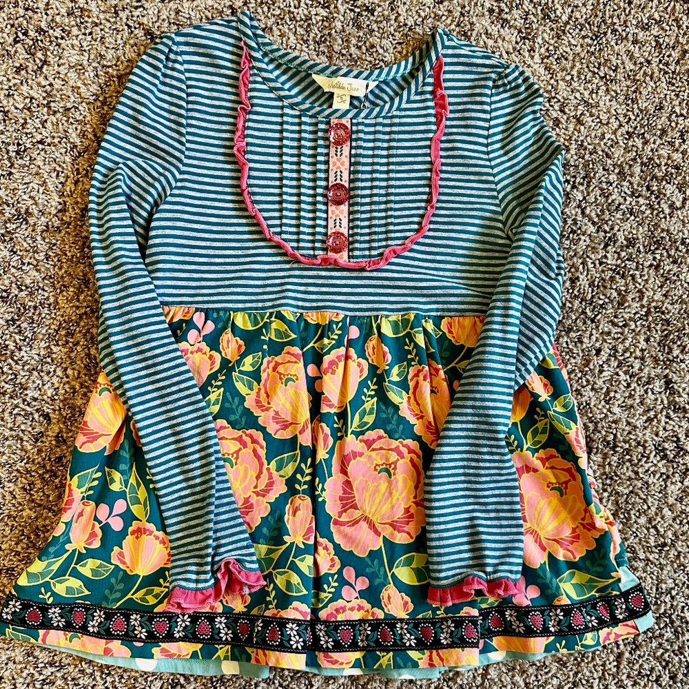 NWT Matilda Jane Gallant Tunic Once Upon a Time Ruffled Back - girls sz 8